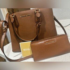 Michael Kors Brown Tote with Gold Accents